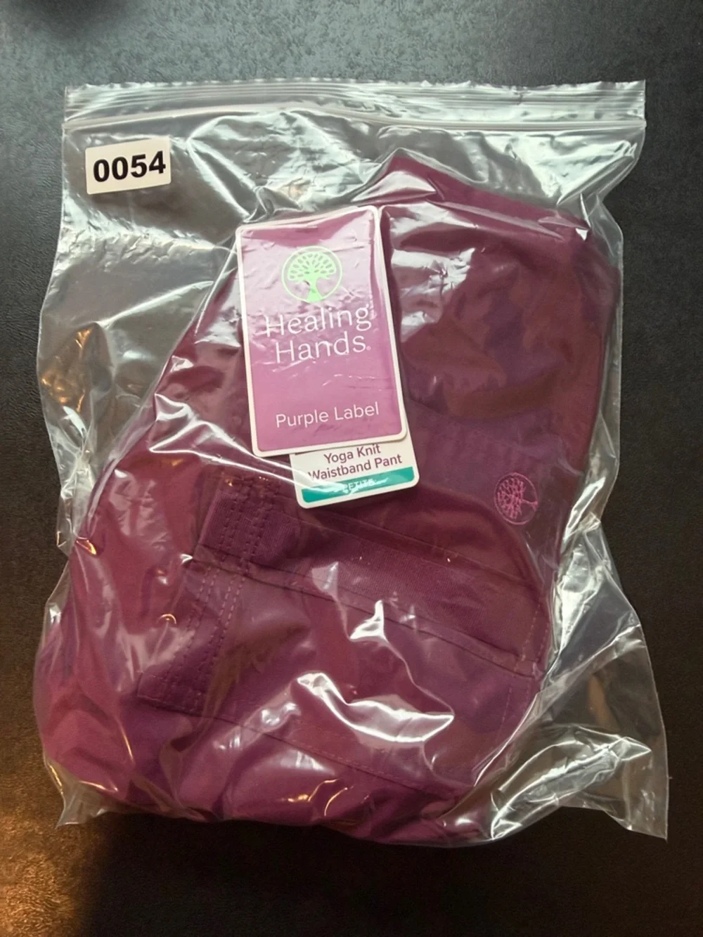 Women's Scrub Pants Healing Hands Yoga Knit Waistband Purple Label Medical Nurse - Picture 9 of 9